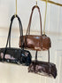 Women High Fashion Trendy Glossy Barrel Shoulder Bags